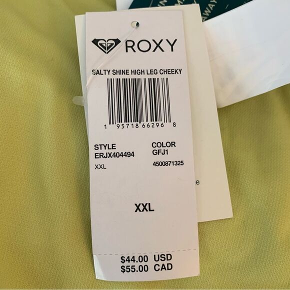Roxy Women's Salty Shine High Leg Cheeky Bikini Bottom Size XXL - Picture 6 of 8